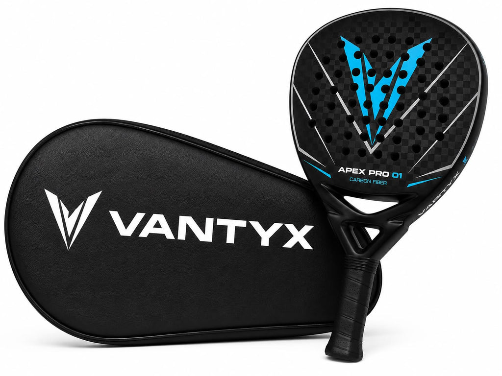 12k Vantyx Apex Pro 01 -  12k Carbon Fibre - Blue - Padel Racket
