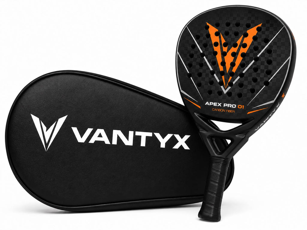 12k Vantyx Apex Pro 01 -  12k Carbon Fibre - Orange - Padel Racket